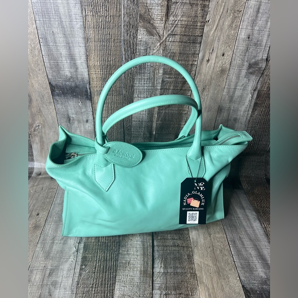 A. TESTONI top handle medium Leather shoulder Handbag - Picture 13 of 16